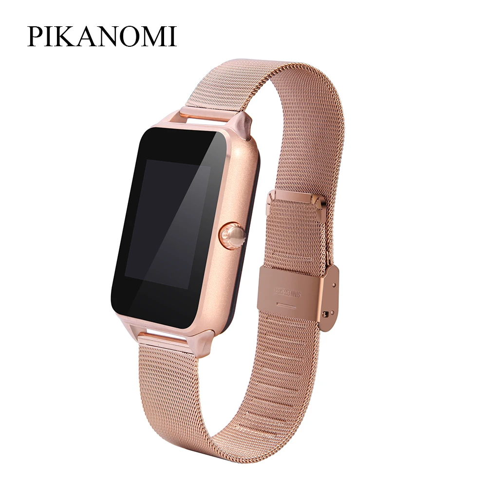 

Full Touch Smart Watch Metal Strap Bluetooth Wrist Smartwatch Support Sim SD Card Android IOS Sport Watch With Camera Anti-lost