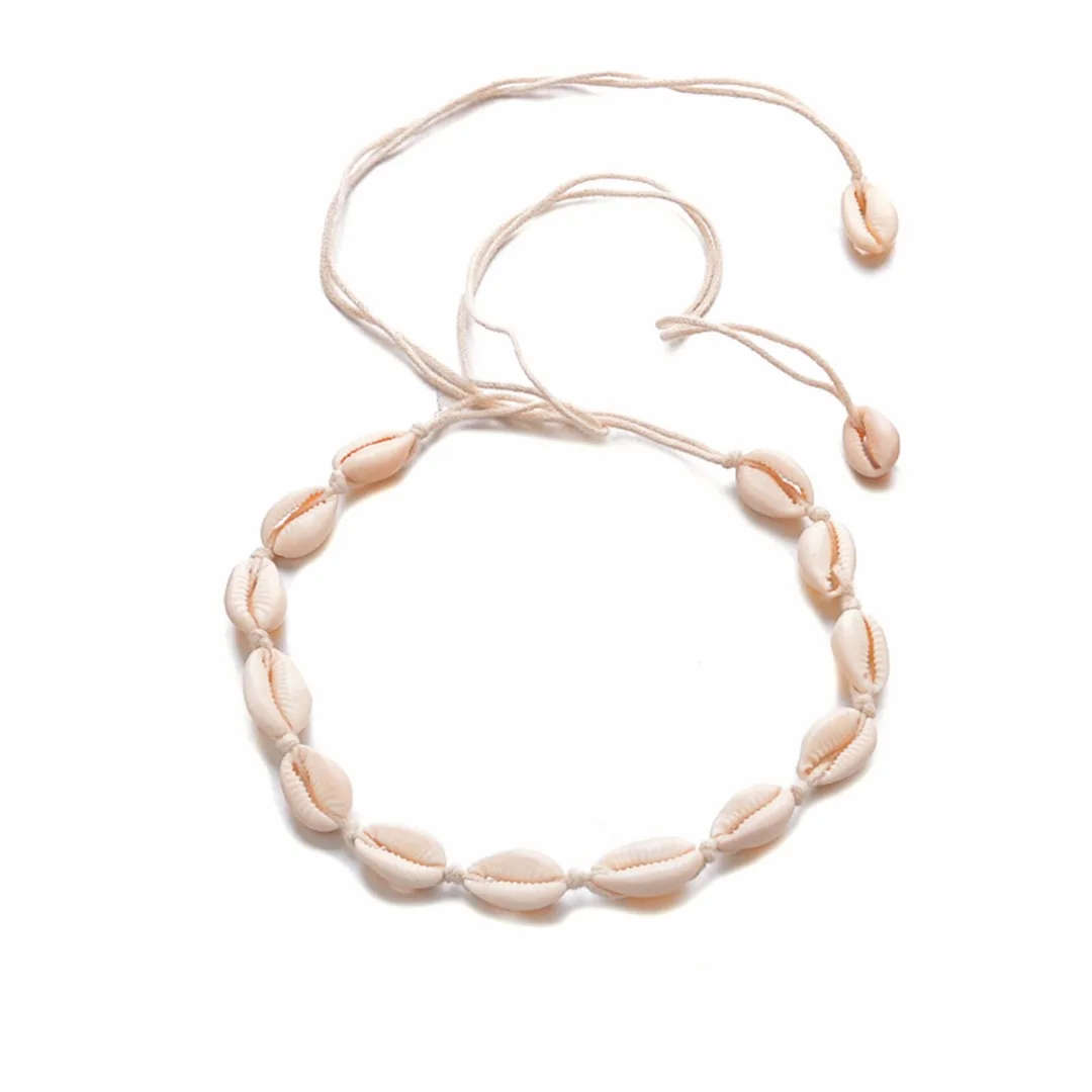 Boho Natural Sea Shell Choker Chain Simple Minimalist Collar Necklace Shell Choker Summer Beach Tassel Jewelry For Women
