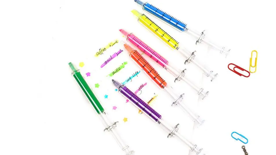 Корея канцелярские творческий иглы highlighter небольшой свежий ярких цветов маркер флуоресцентный ручка
