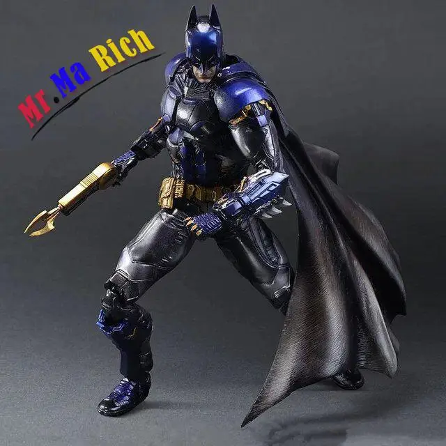 Фильм рисунок 28 см PlayArts КАИ Batman Arkham Knight Бэтмен Синий ограниченной версии. ПВХ фигурку Коллекционная модель игрушки