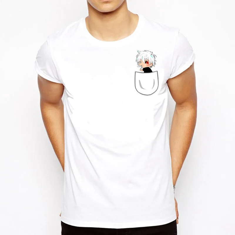 Футболка с изображением Токийского Гуля, Мужская футболка с японским аниме, Мужская футболка с принтом KANEKI KEN, топ, футболка, одежда M8125