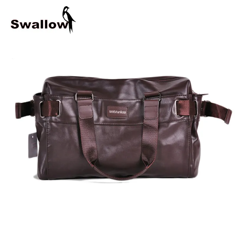 Large Capacity Men's Travel Shoulder Bag PU Leather VIntage Hight Quality Multifunctional Totes Handbag Zipper Spring Business
