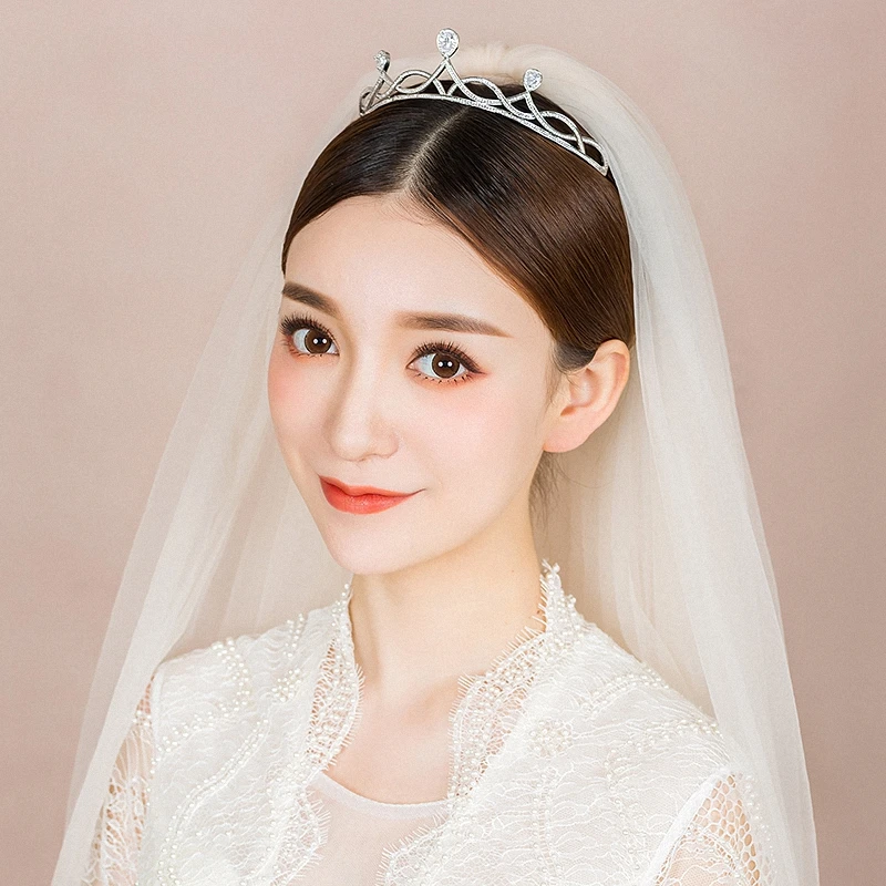 

Elegant Sparkling Zircon Brides Tiaras Headpieces Plated Crystal Bridal Crowns Headbands Wedding Dress Hair Accessories