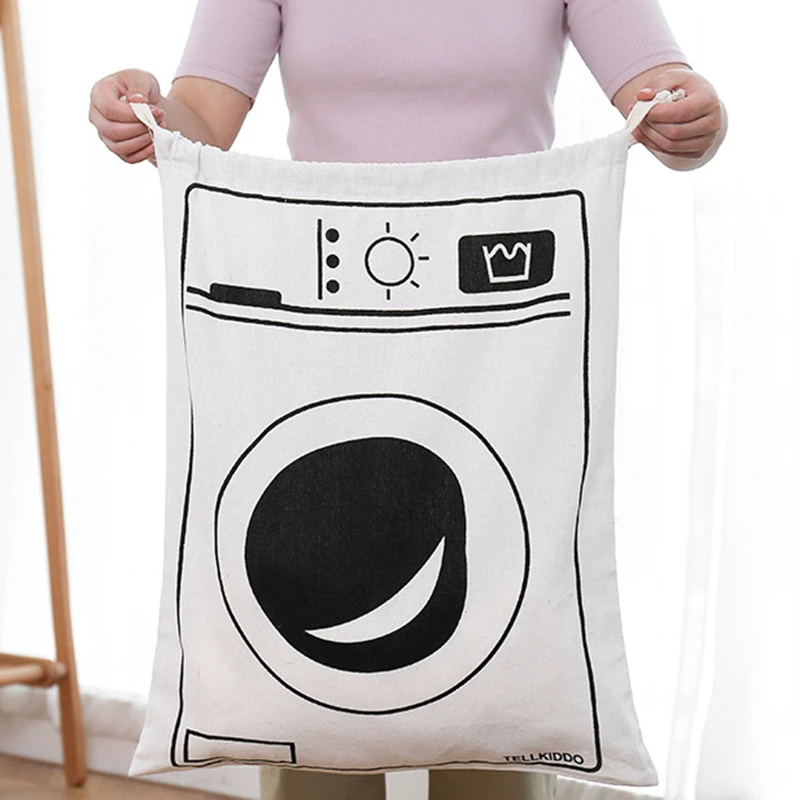 

Cartoon Kids Toy Storage Bag Cotton Linen Bags Children Room Organizer Drawstring Folding Baby Clothes Laundry New Arrival