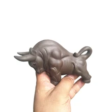 Hippo Buffalo фиолетовый; песок чай ПЭТ тонкий керамический украшения фиолетовый; песок чай животное модель украшения ручной работы бутик