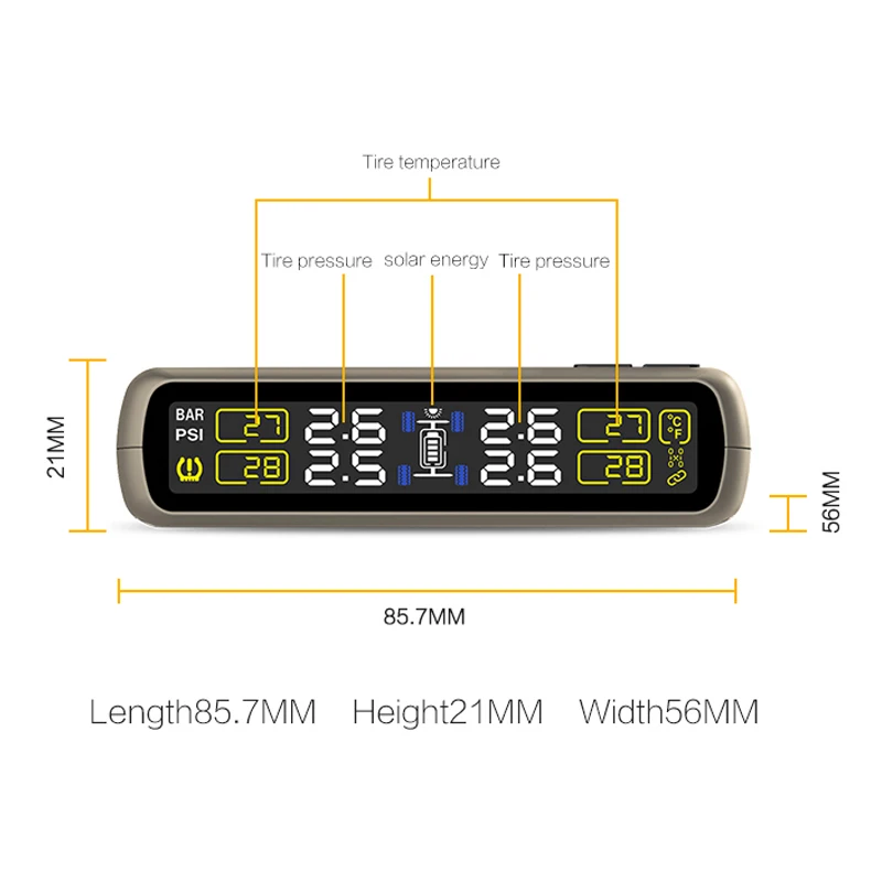 T881X TL солнечной энергии TPMS автомобильная система мониторинга давления в шинах