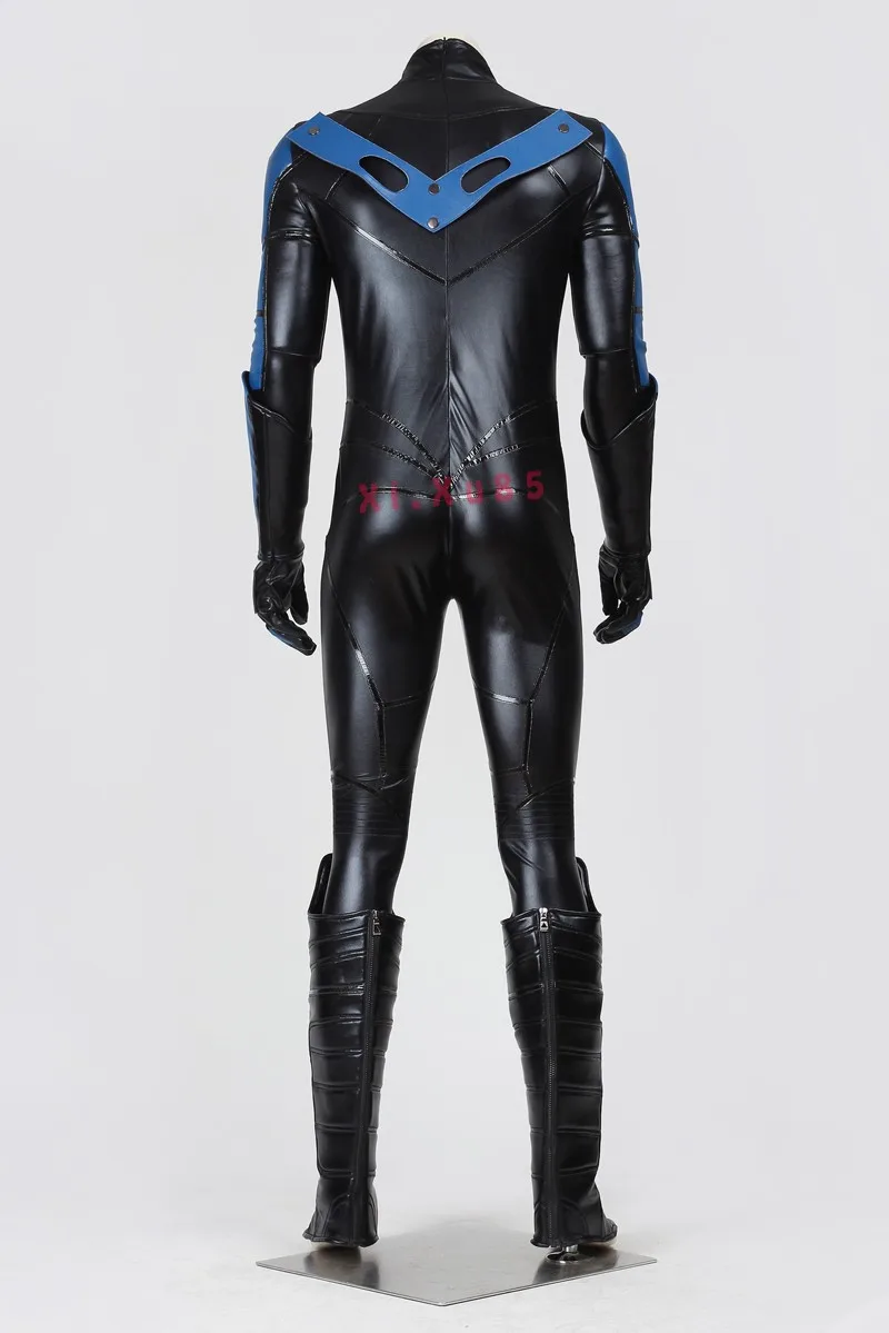 Высокое качество Хэллоуин Косплэй Бэтмен Молодые юстиции Nightwing костюм полный комплект комбинезон черный Любой Размер