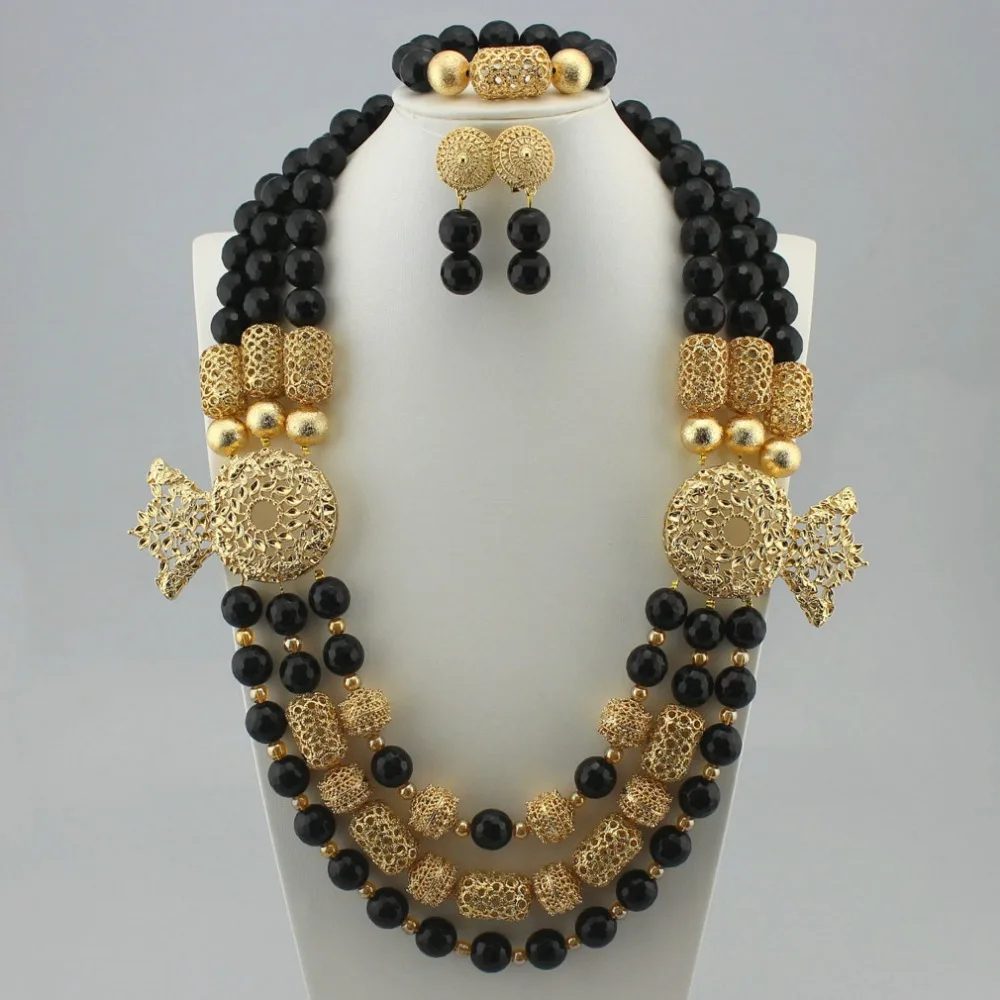 

NEW African Women Wedding Jewelry Crystal Rhinestone Necklace Earrings Set Nigerian bride's Big Beads Jewelry Necklace Sets