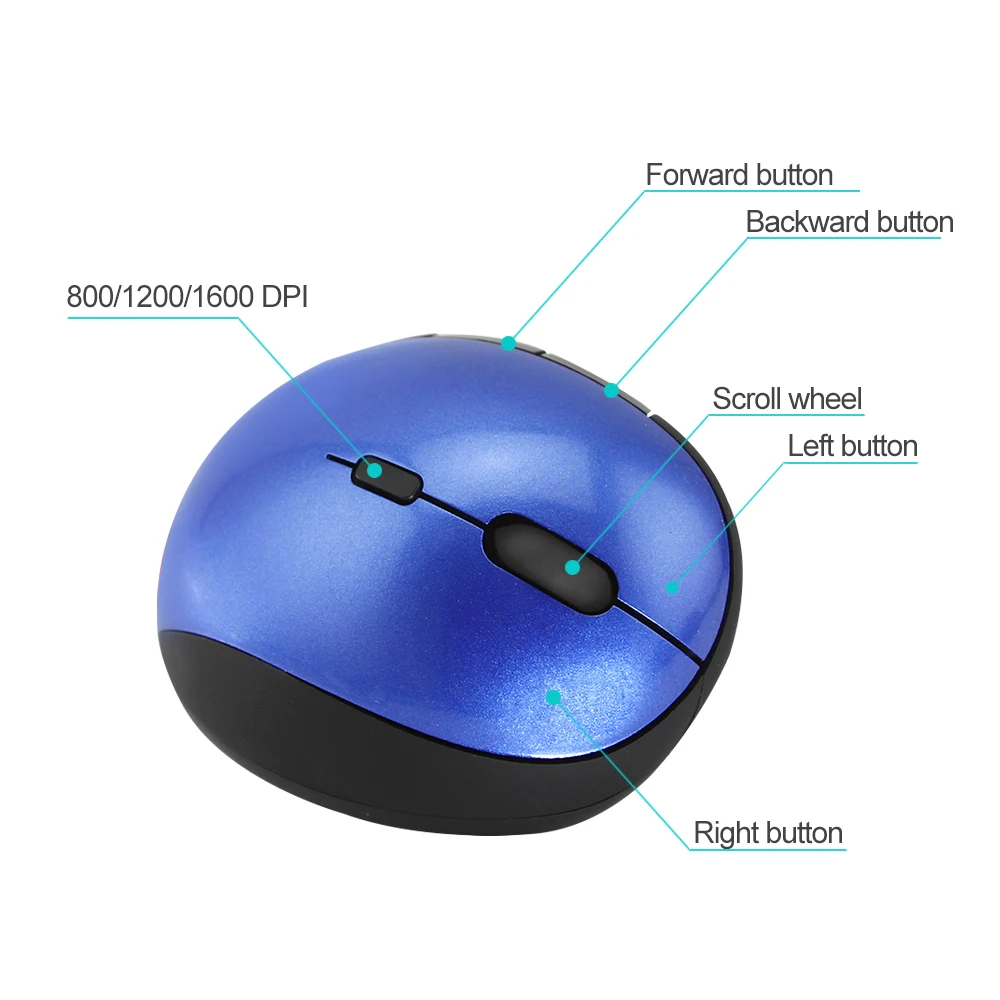 CHUYI Vertical Wireless Mouse Ergonomic Professional 6 Buttons 1600 DPI USB Computer Office Gaming mouse Laptops Mice PC