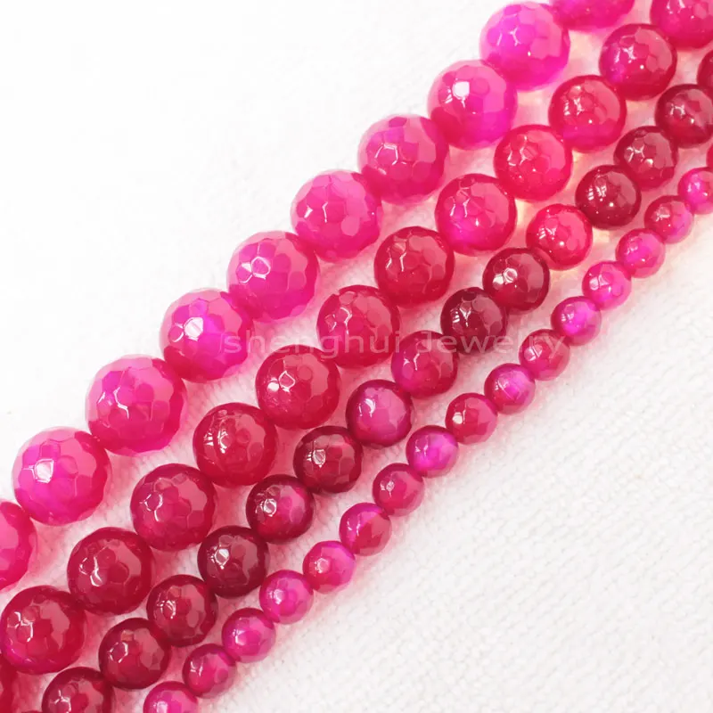 

Faceted Plum Agates 4-16mm Round Beads 15"/38cm,For DIY Jewelry making ,We provide mixed wholesale for all items!