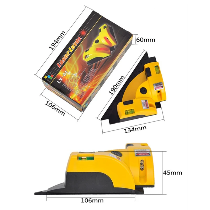Лазерные уровни правый угол Инструмент 90 градусов Вертикальные Горизонтальные лазеры линии проекции квадратный инфракрасный инструмент для измерения стопы инструменты