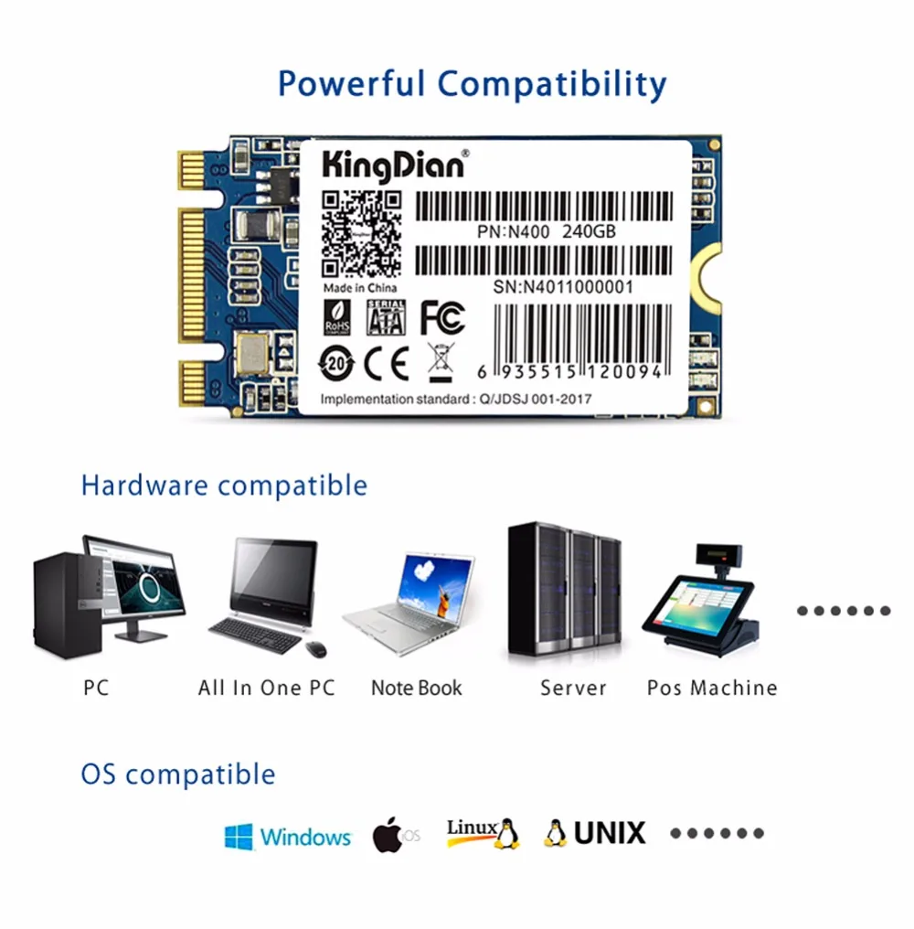 (N400-240GB) KingDian internal Solid State Drive жесткий диск ультра тонкий обновления M.2 NGFF 240 GB 256G