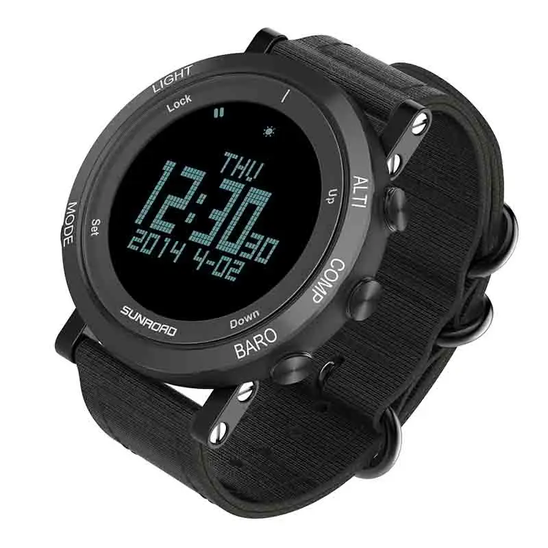

SUNROAD Fishing Watch Weather Forecast Multifunction Barometer Altimeter Thermometer Sports LCD Digital Display Watches PT