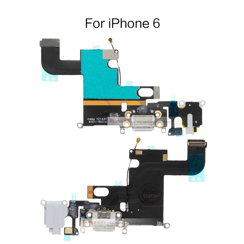 10 шт./партия зарядный гибкий кабель для iPhone 6S 7 8 Plus USB зарядное устройство Порт док-станция с разъемом для наушников аудио разъем запасные части