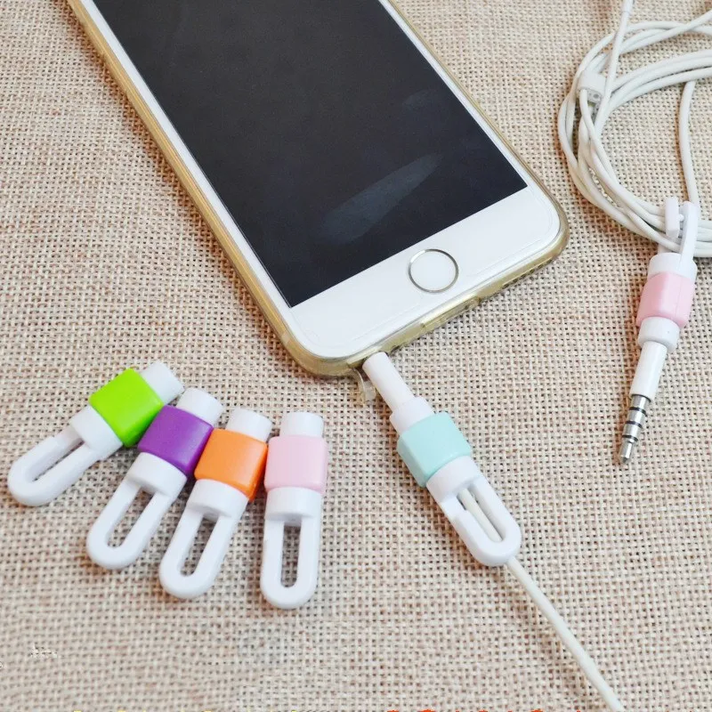 5pcs Multipurpose Cable Protector earphones Wire organizer Protector Protective Case Bobbin Winder Colors Random