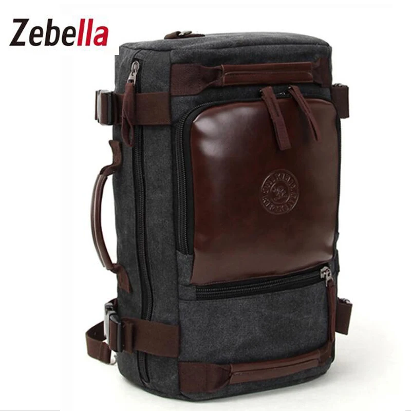 

Zebella Fashion Canvas Men Backpacks Large Capacity Teenager Male Travel Casual Bags Luggage Shoulder Functional Versatile Bag