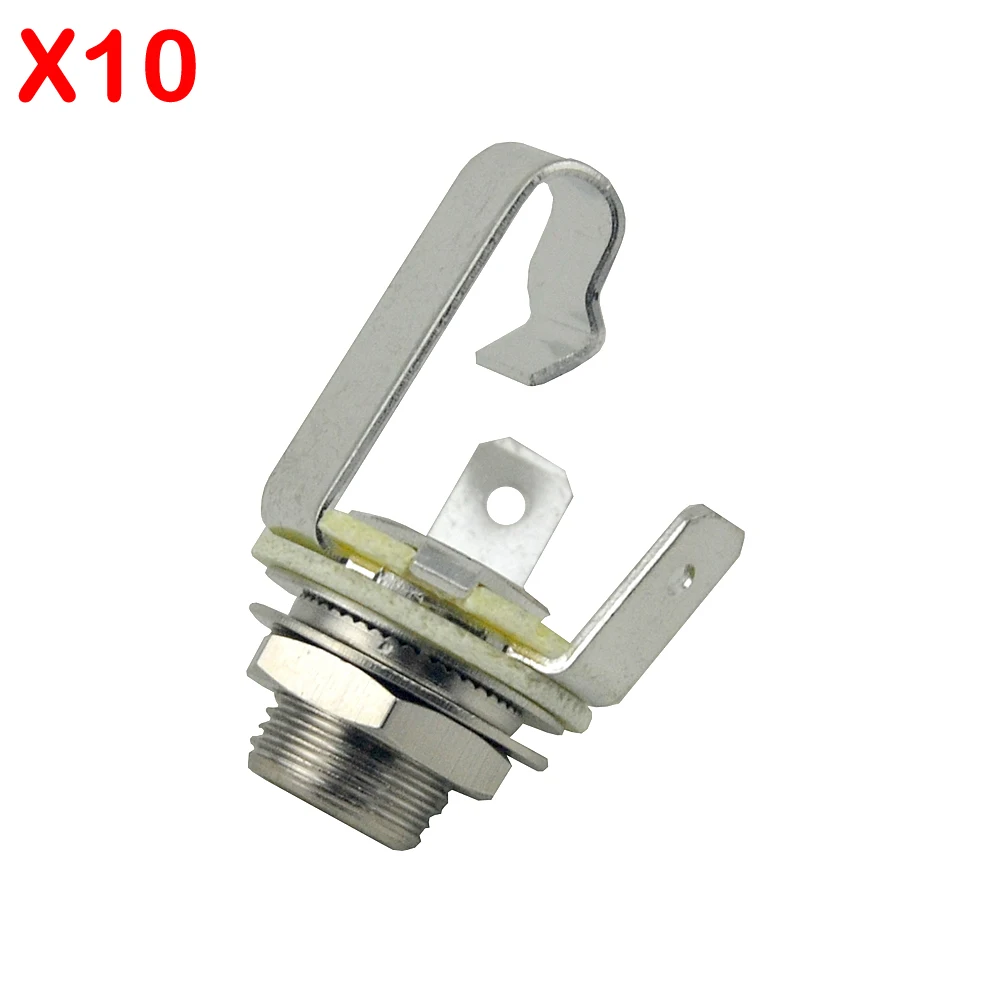 

10 Pcs 1/4" 6.35mm mono out Jack Plug Socket For Electric Guitar diy pedal Replacement Parts