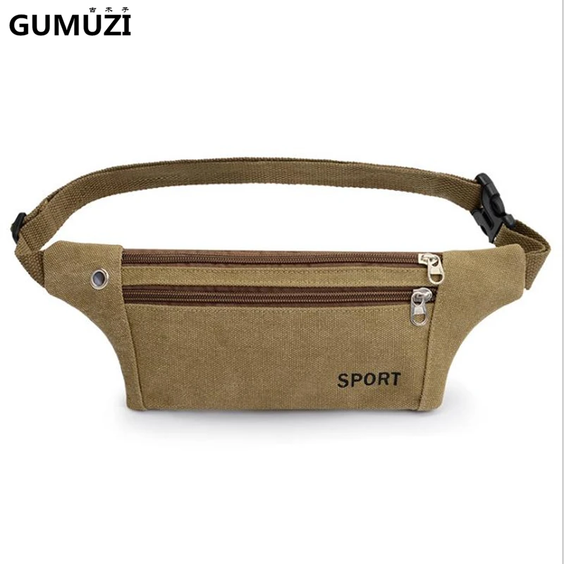 Fashion 2018 Canvas Women Waist Bag Women Lightweight With Earphone