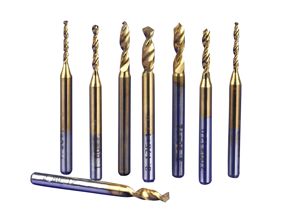 

Set of 10pcs Titanium Nitride Coated PCB Board Engraving CNC Drill Bits Router 0.2-1.1mm