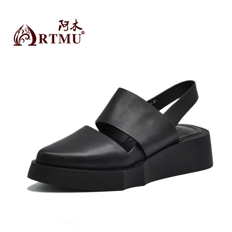 Artmu/оригинальные женские босоножки на толстой подошве; босоножки из натуральной кожи на платформе; обувь ручной работы с острым носком и вырезами; DCX1812-90