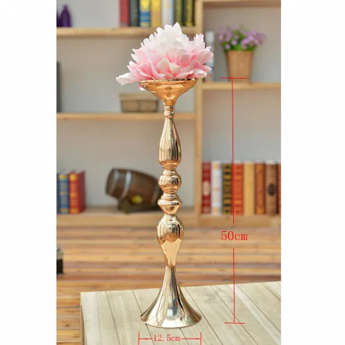Gold Candle Holders/Stand 50cm/32cm Flowers Vase/Stand Metal