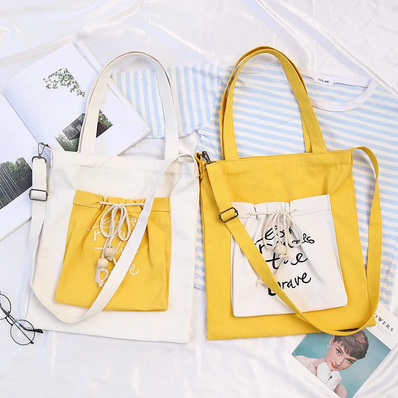 

Fashion Simple String Women Canvas Handbags Messenger Bags 2019 New Female Students School Bags Shoulder Bags