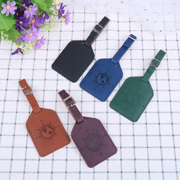 

2019 Compass PU Leather Suitcase Luggage Tag Bag Pendant Handbag Travel Accessories