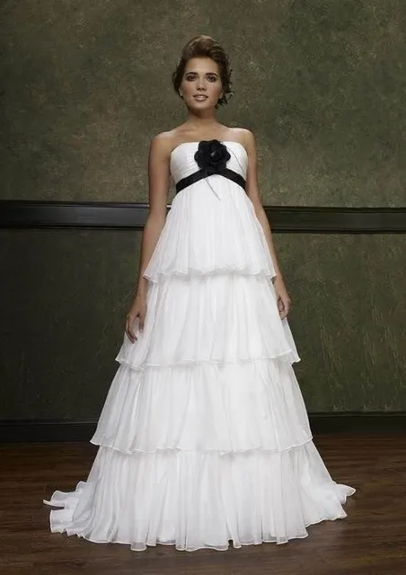 Black And Ivory Maternity Wedding Dresses Pregnant Women Empire Black And Ivory Maternity Wedding Dresses Pregnant Women Empire Waist Reception Bridal Gowns With Color Rehearsal
