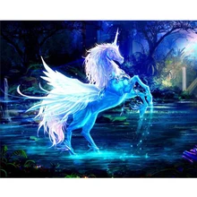 

Unicorn and Fairy 5 D Diy Diamond Painting Embroidered Cross Stitch Cartoon Picture Rhinestone Mosaic Decorative Painting
