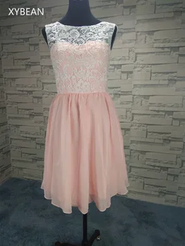

Free Shipping ! 2018 New Arrival Short Lace Mini prom Dresses Size 4-18