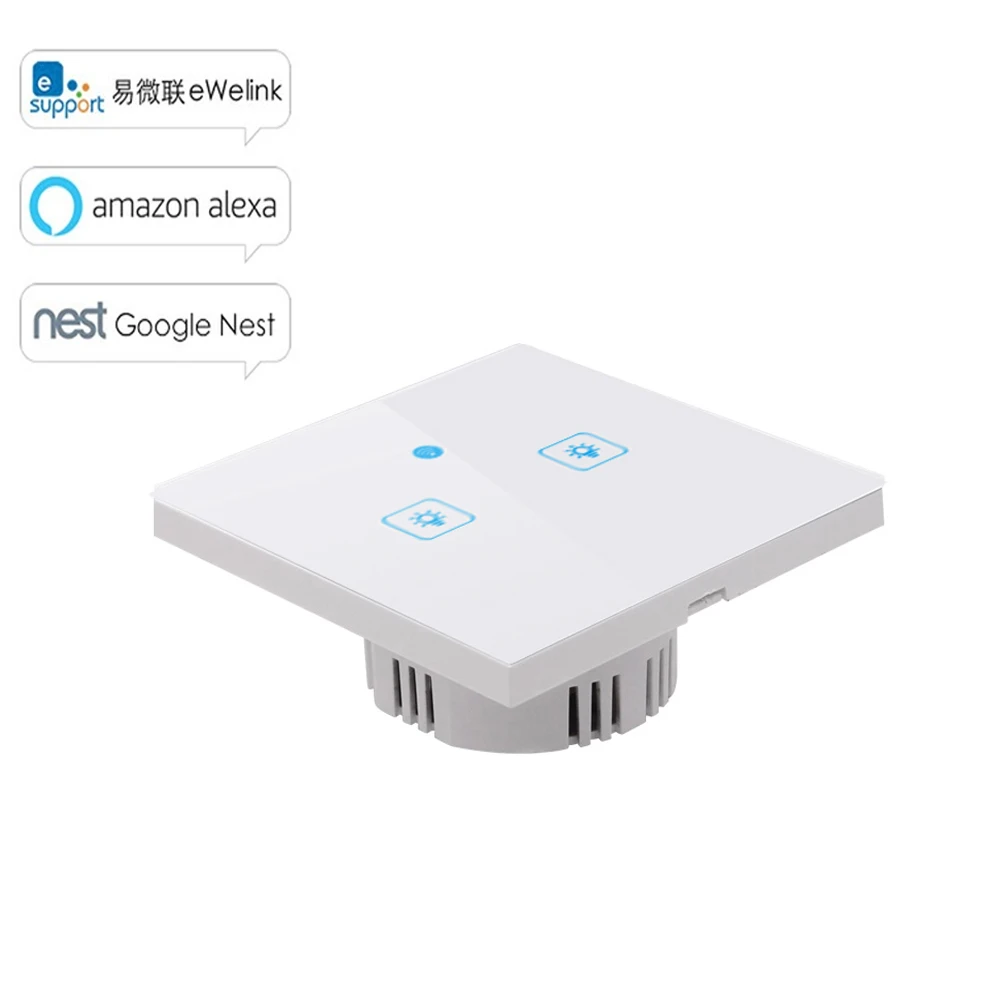

Ewelink WS EU/UK/US WiFi Wireless APP Touch Control Wall Light Timing Switch 86/120 Type Smart Home Automation Work with Alexa