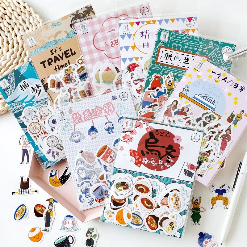 

45pcs/pack Kawaii Japanese Decorative Scrapbooking Sticker Child Toy Stickers Planner Diy Sticker Stationery Kids Gift