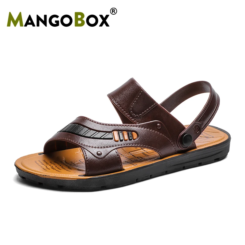 

Fashion Mens Summer Sandals Brown Black Daily Casual Sandals Outdoor Beach Walking Activities Flat Water Shoes Sandals Slippers