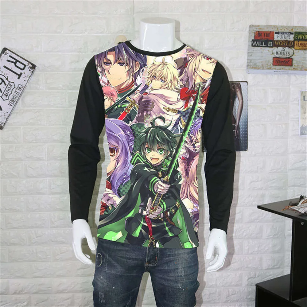 

Cosplay Japan Anime Seraph of the End T Shirt Short Sleeve Cartoon Hyakuya Yuichiro Guren Mikaela T-Shirt Owari no Seraph