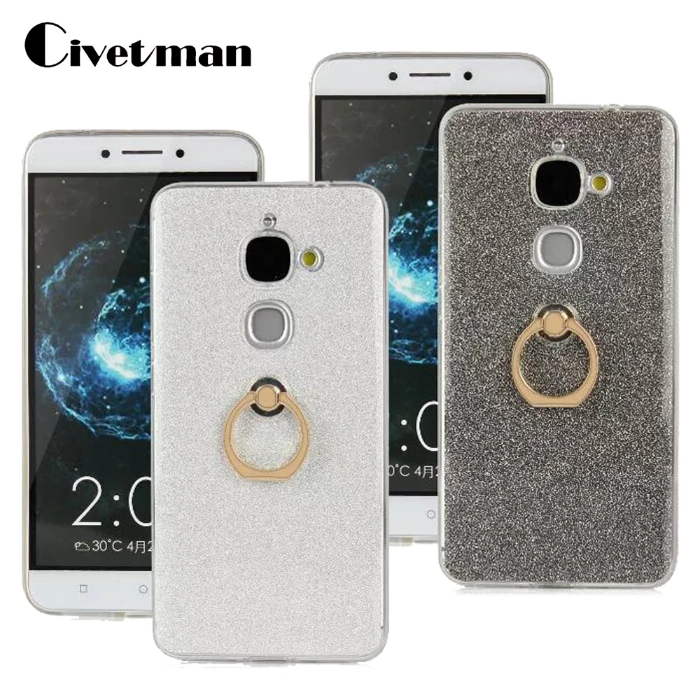 Cover Cell Phone Case For LEECO LETV Le 2 LE PRO X620 X20 5.5&quot TPU Silicone Shell Shine Flash Glitter Powder Finger Ring Stand |