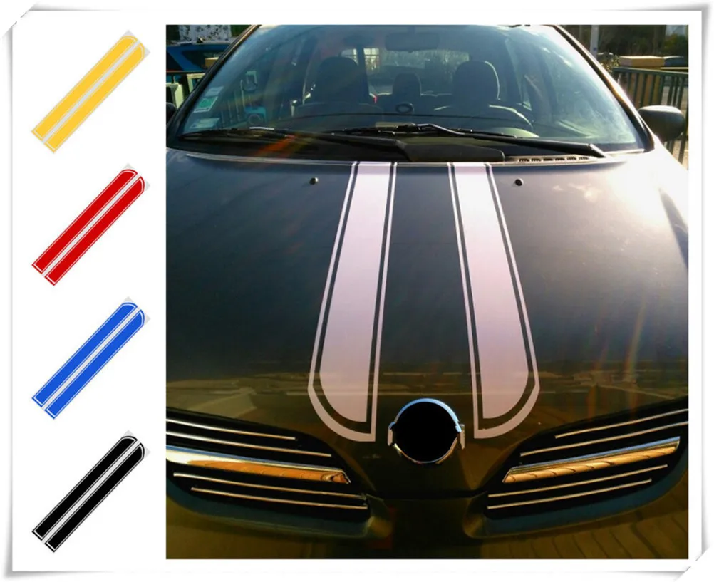 Car motorcycle styling hood decorative sticker cover DIY stripes for Honda Pilot Insight HR-V CR-V Odyssey Jazz Fit