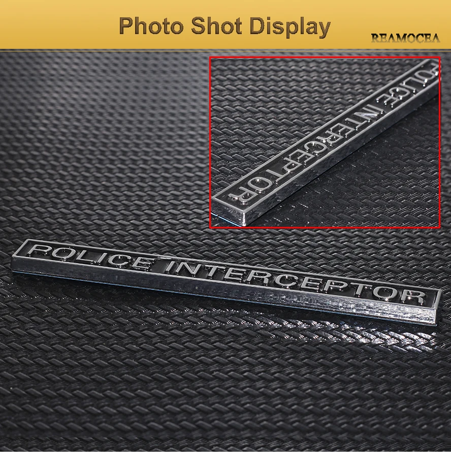 Reamocea 1Pc POLICE INTERCEPTOR ABS Emblem Badge Car Trunk Sticker Fit For Ford Series Car Styling Decoration  (6)