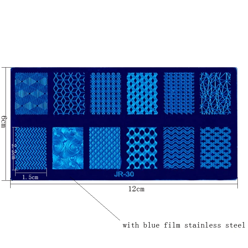 JR пластины для штамповки ногтей из нержавеющей стали изображения Konad Штамповка для дизайна ногтей шаблон для маникюра инструмент для штамповки ногтей 30 стилей на выбор