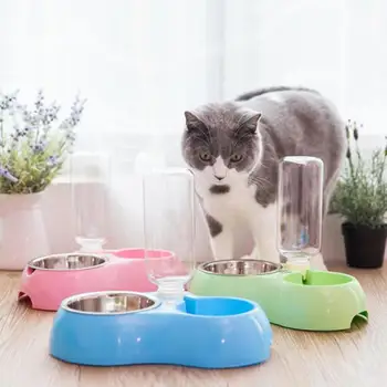

TPFOCUS Automatic dog feeders dog cat automatic Multifunction Stainless Steel Pet Automatic Drinking Fountain Feeding Bowl