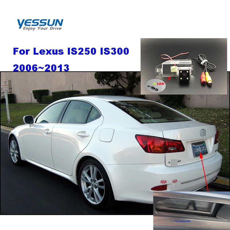 HD 1280x720p Reversing Camera Integrated in Number Plate Light License Rear View Backup Camera Waterproof Night Vision for Toyota Camry XV40 AURION //IS200//IS300 RX 300//RX330//RX350//RX400h Harrier