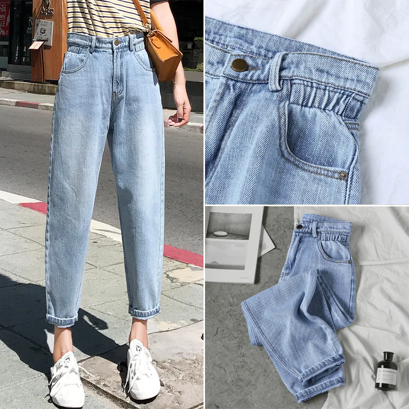 Jeans for Women mom Jeans High Waist Jeans Woman High Elastic plus size Stretch Jeans female washed denim skinny pencil pants