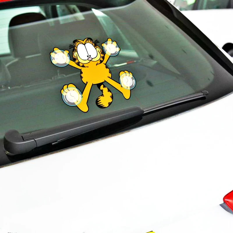 

Etie Car Decoration Funny Garfield simulation Suction cup Sticker Decal for Motorcycle Laptop Honda Chevrolet Focus Polo Toyota