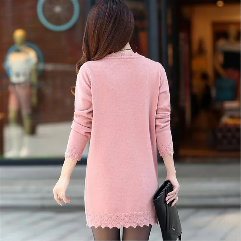 Женские свитера, платья, пуловеры, новинка, зимний теплый длинный вязаный свитер, вязаная одежда, пончо, туники серого, черного, розового цвета размера плюс CM1093