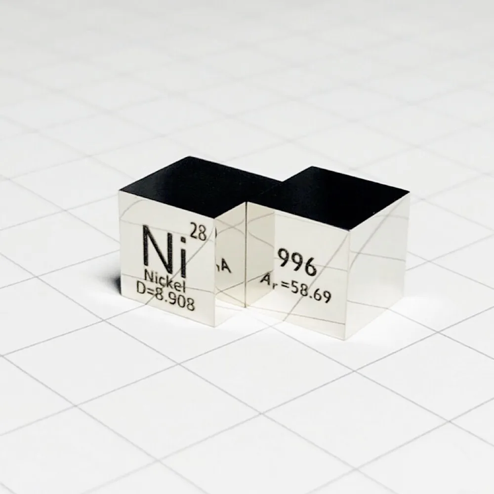 

Coin Metal Nickel 10mm Cube for Element Collection Ni Density Block Hand Made DIY Hobbies Crafts Display Mirror Polished