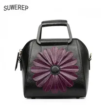 Новинка, женские сумки из натуральной кожи, женская сумка из воловьей кожи с цветочным рисунком, дизайнерская Роскошная модная качественная ручная работа, арт-сумка