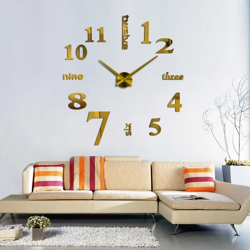 2019 Горячие 3d diy акриловые miroir наклейки на стену часы кварцевые современный reloj де сравнению украшения дома Новый