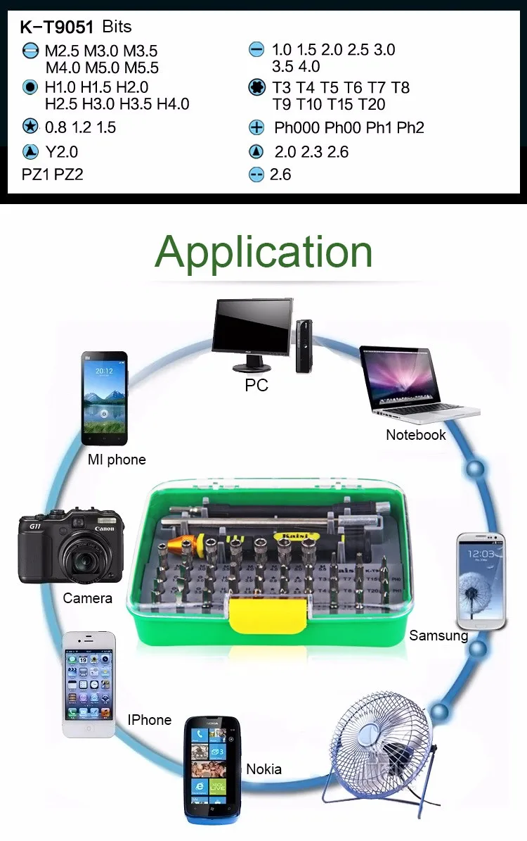 Kaisi 51 в 1 Многофункциональный Отверток Наборы Инструментов Профессиональный Цифровой Ремонт Инструменты Мобильный Телефон Ремонт для iphone