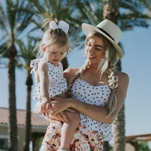 Семейные комплекты для мамы и дочки Для женщин дети девушки бикини купальный цветочный Высокая талия купальник из двух частей костюмы