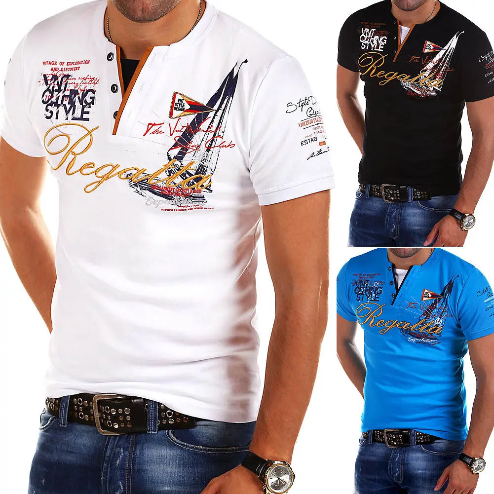 

ZOGAA brand new long sleeve polo shirts men Casual fashion print Henry collar polo shirts 4 color Size plus S-4XL polo shirt