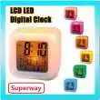 

Best Deal! LED LCD 7 Colourful Digital Alarm Clock Shining Light LCD Digital Alarm Clocks with Snooze Time Table Alarm Clock